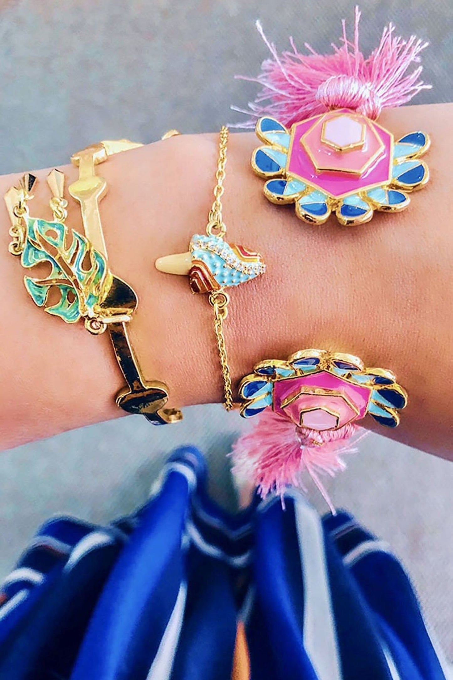 Multi Color Mint Ice Cream Charm Bracelet