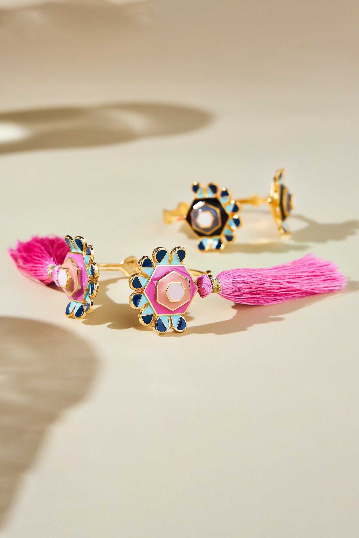 Floral Enamelled Open Bracelet