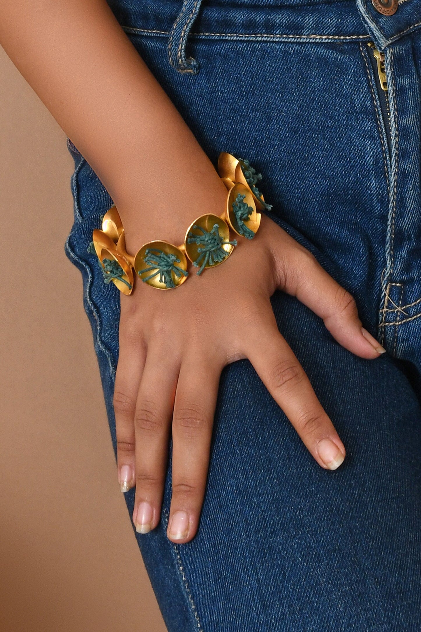 Gold Geometric Circular Bracelet