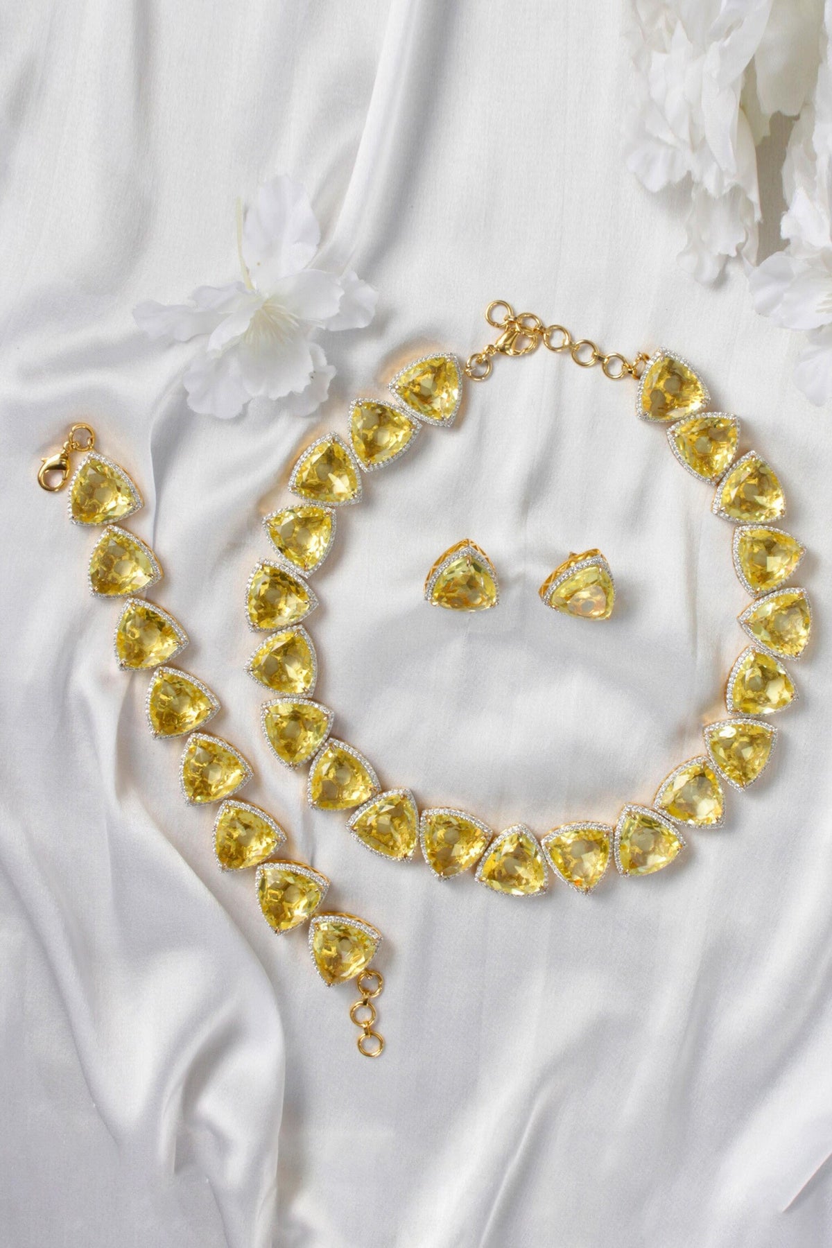 Stone Embellished Necklace Set