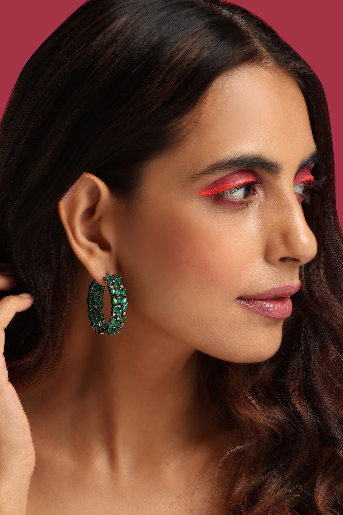 Zirconia Embellished Hoops