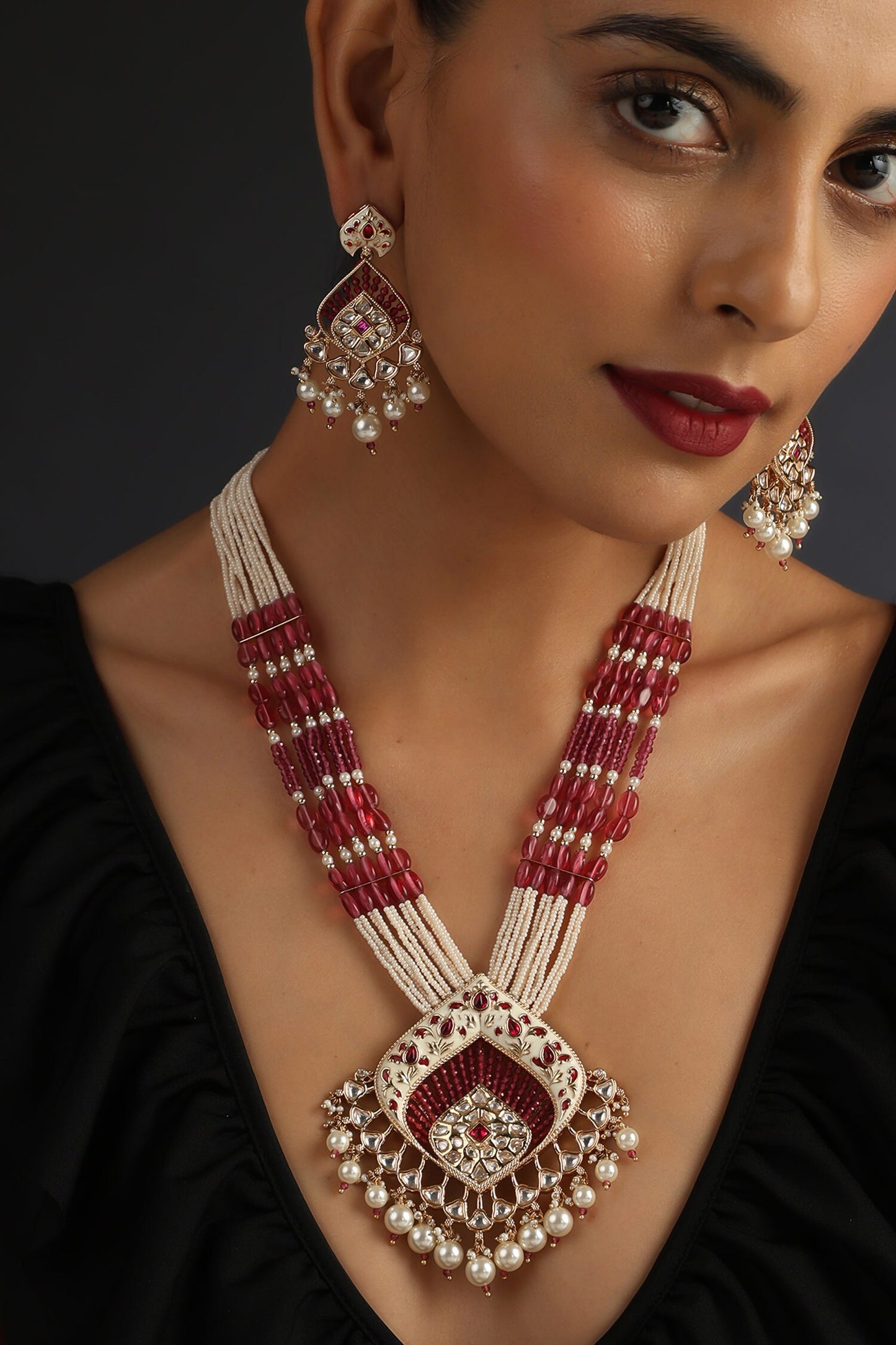 Uncut Polki Studded Necklace Set