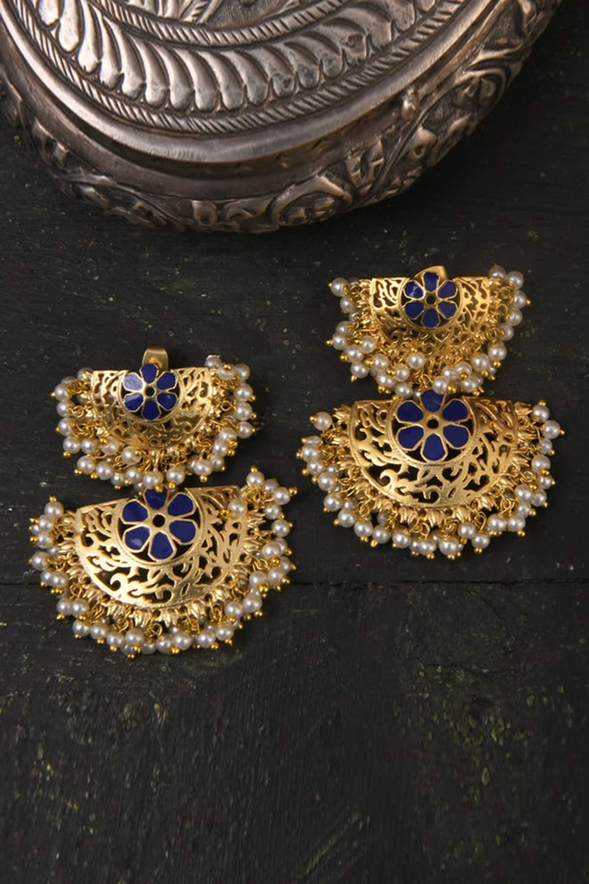 Embellished Marigold Duet Dangler Earrings