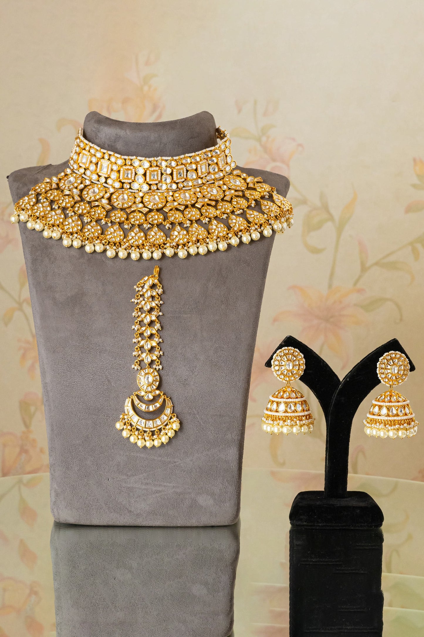 Kundans Hand Embellished Necklace Set