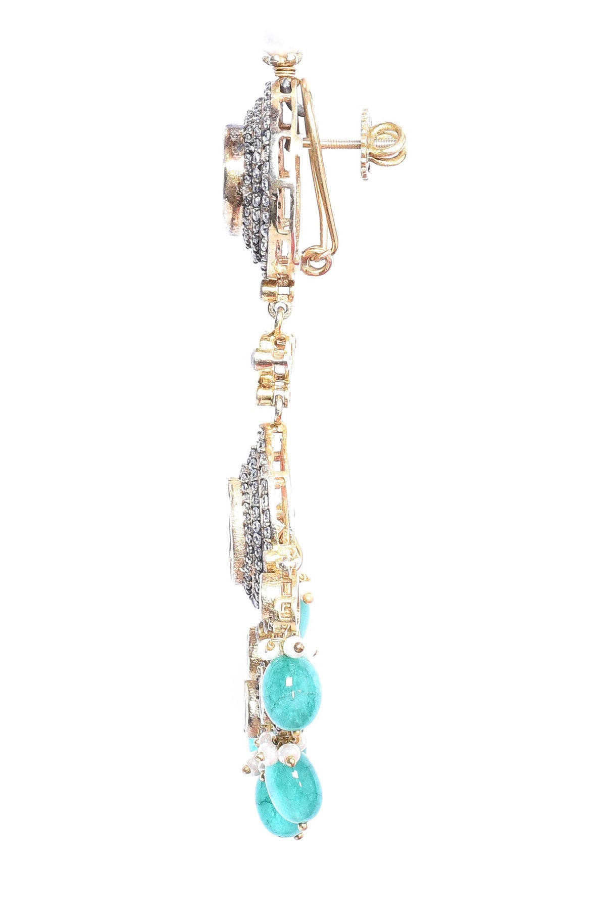 Emerald Embellished Tassel Earrings