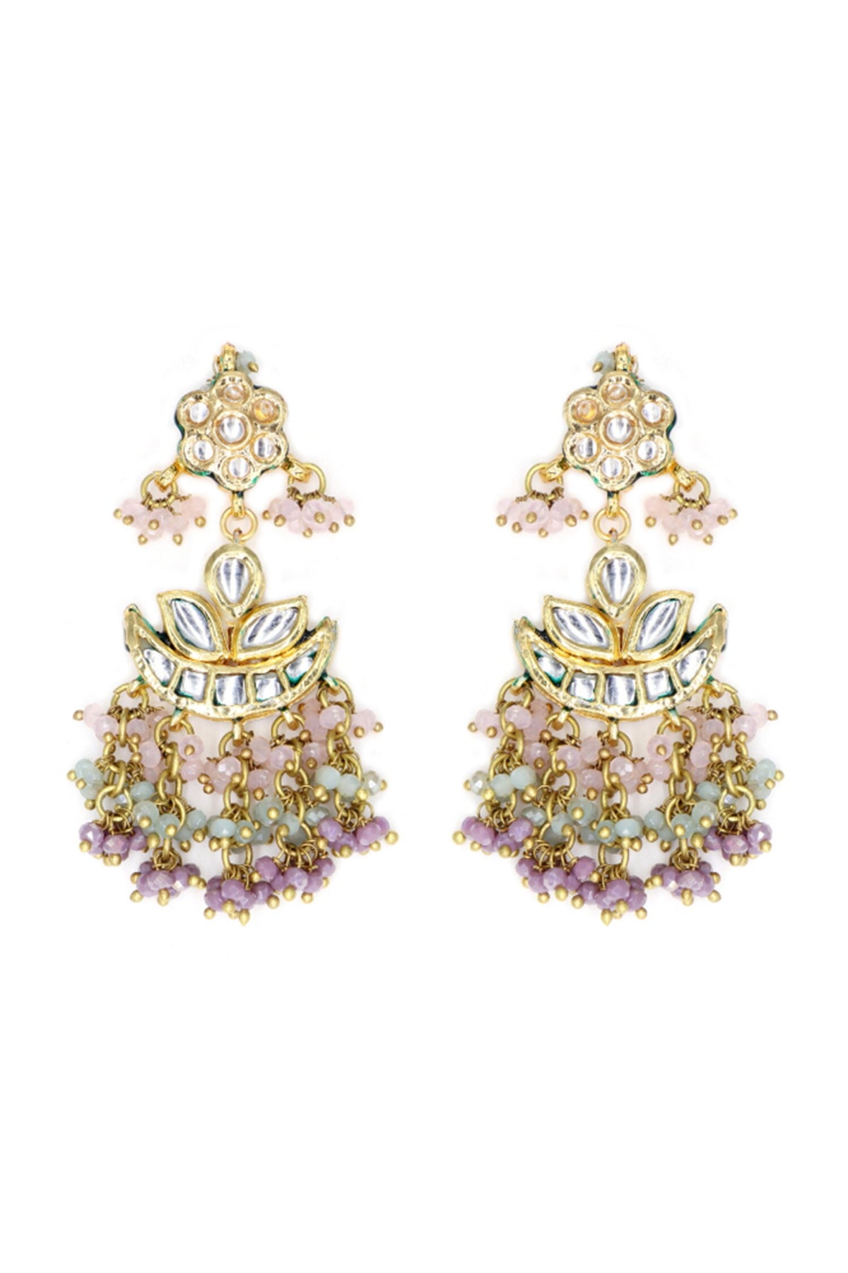 Flower Cutwork Stone Necklace Set