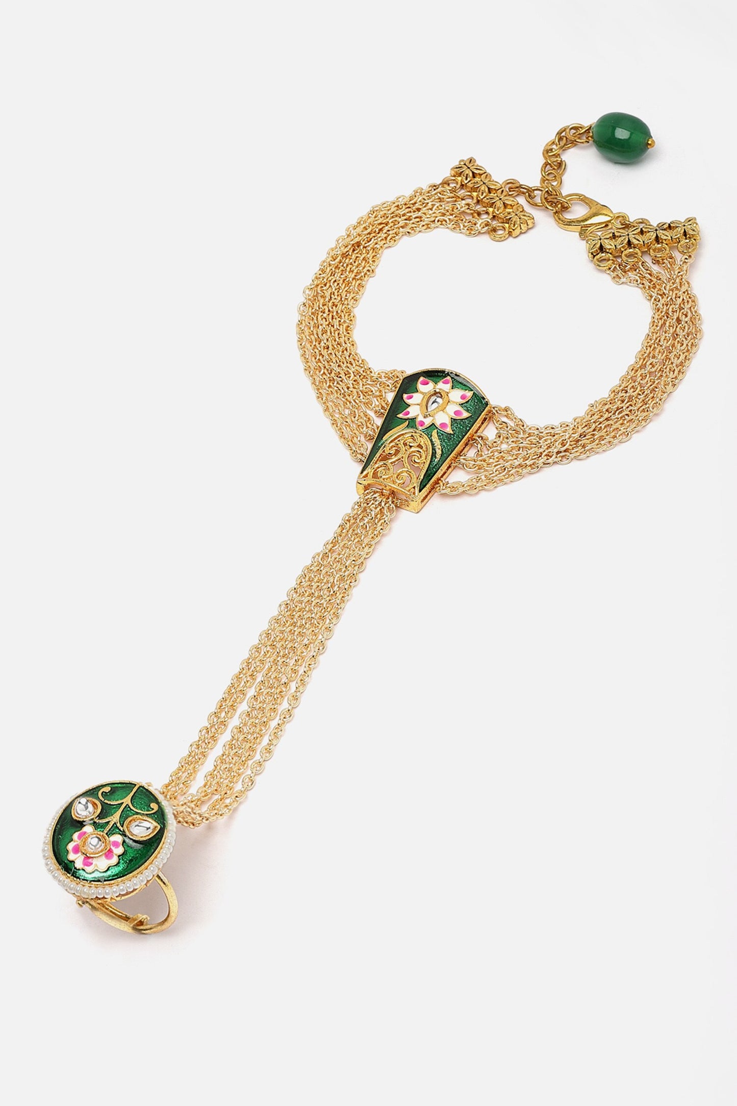 Meenakari Motif Chained Hathphool