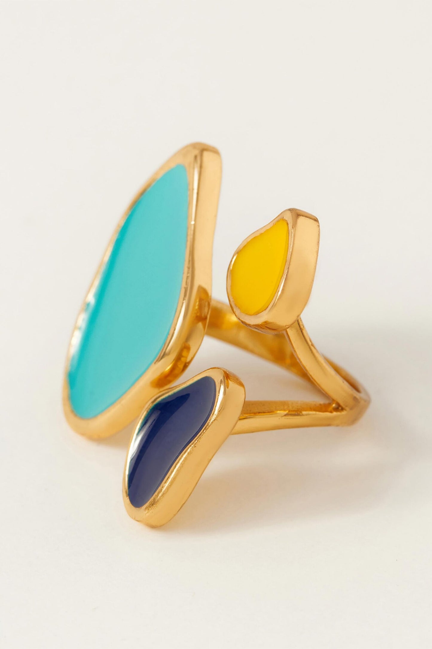 Byron Bay Abstract Shaped Enameled Ring