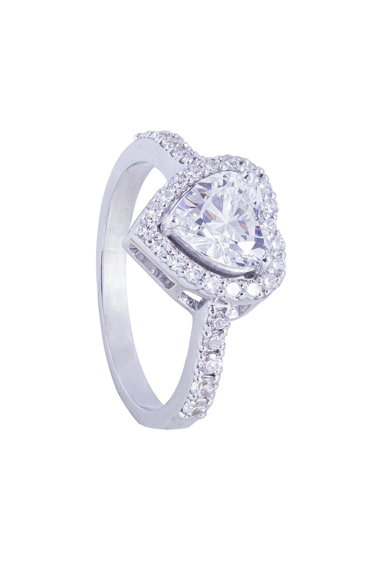 Heart Halo Solitaire Ring