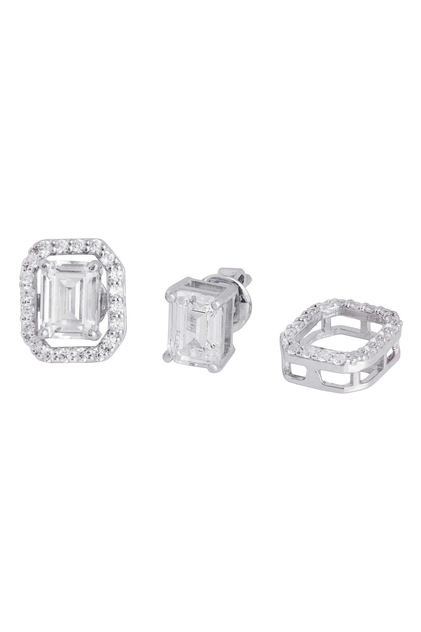 Octagon Shaped Stud Earrings