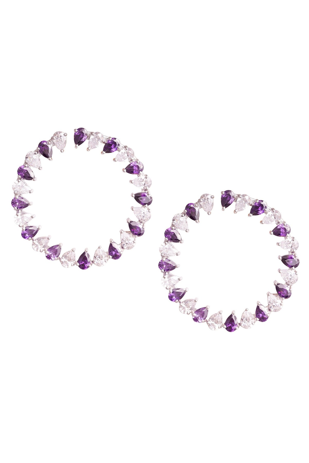 Embellished Cut Work Hoop Earrings