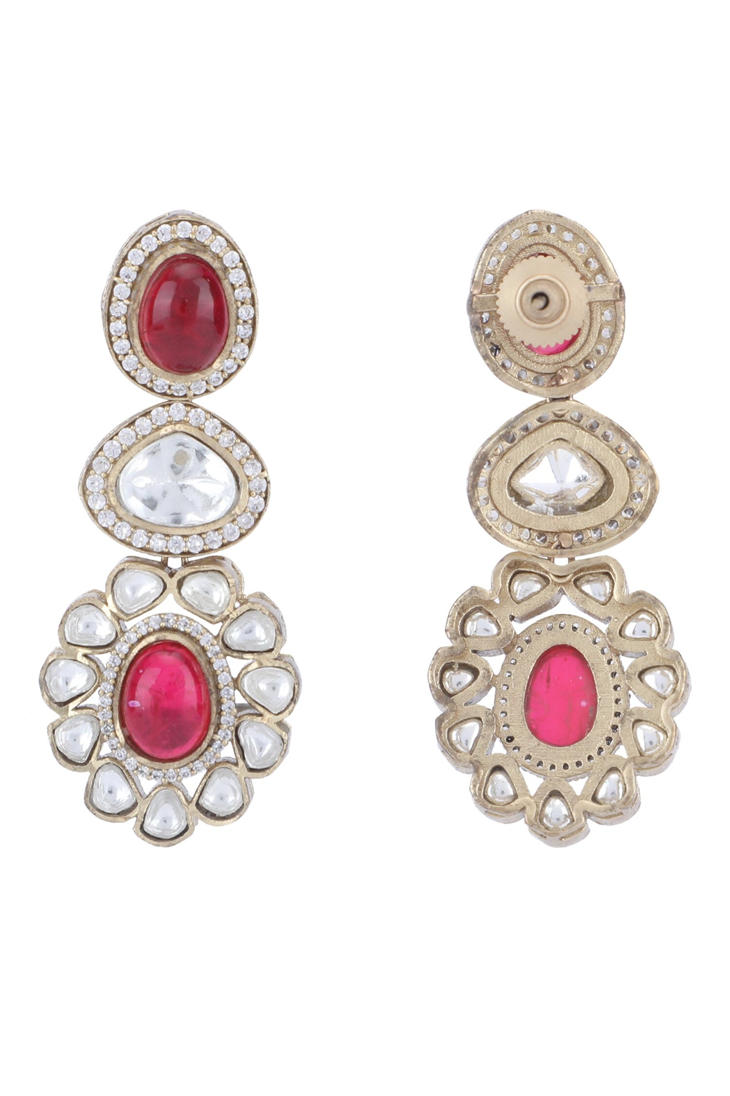 Stone Studded Pendant Necklace Set