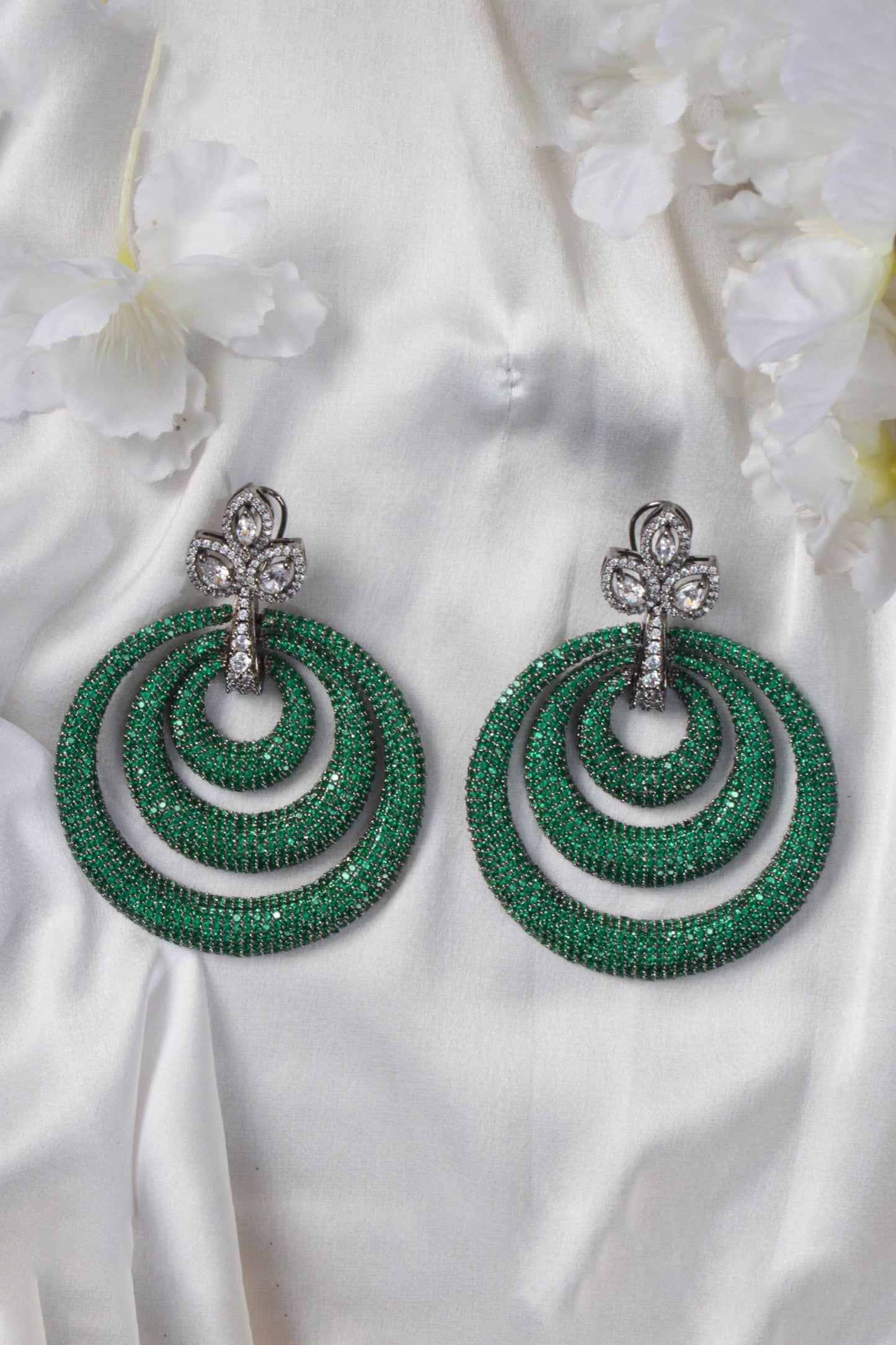 Layered Embellished Dangler Earrings