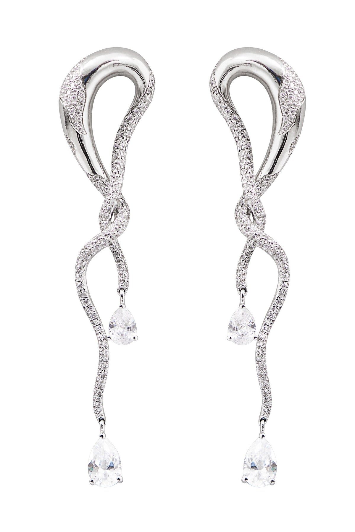 Twisted Crystal Embellished Earrings