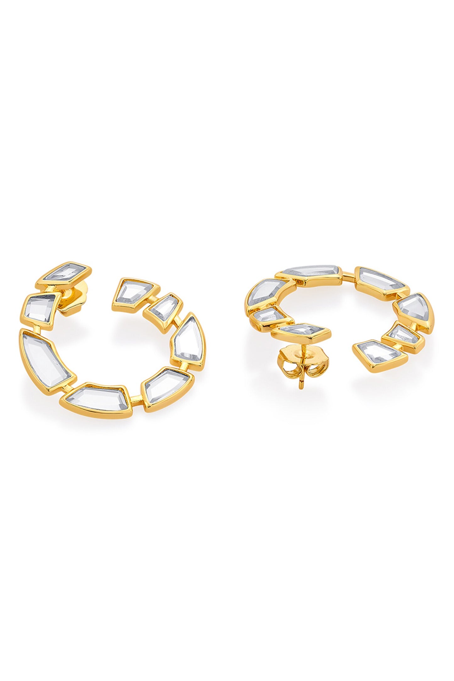 Nuit Mirror Studded Hoops