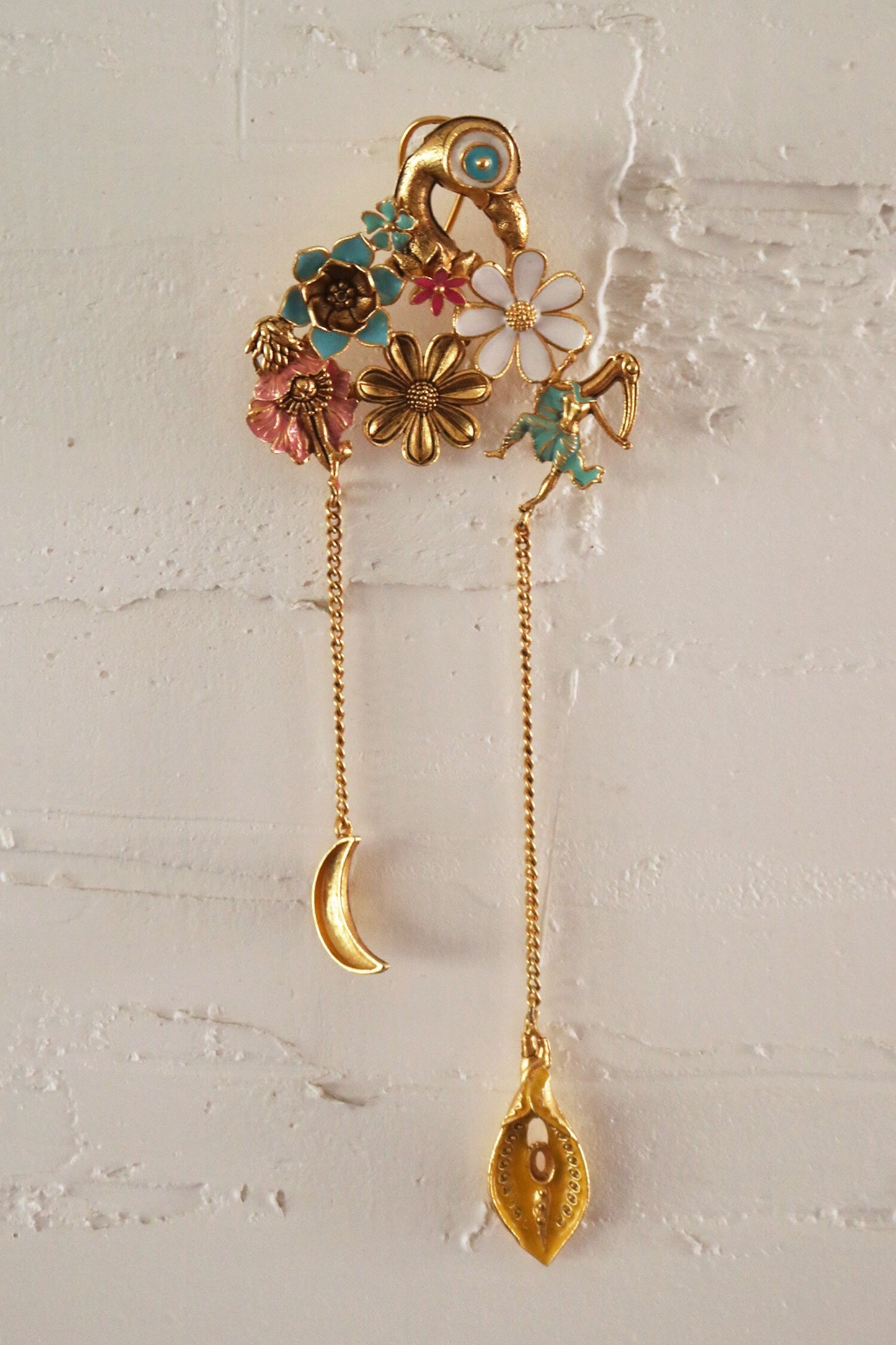 Blooming Carved Long Earrings