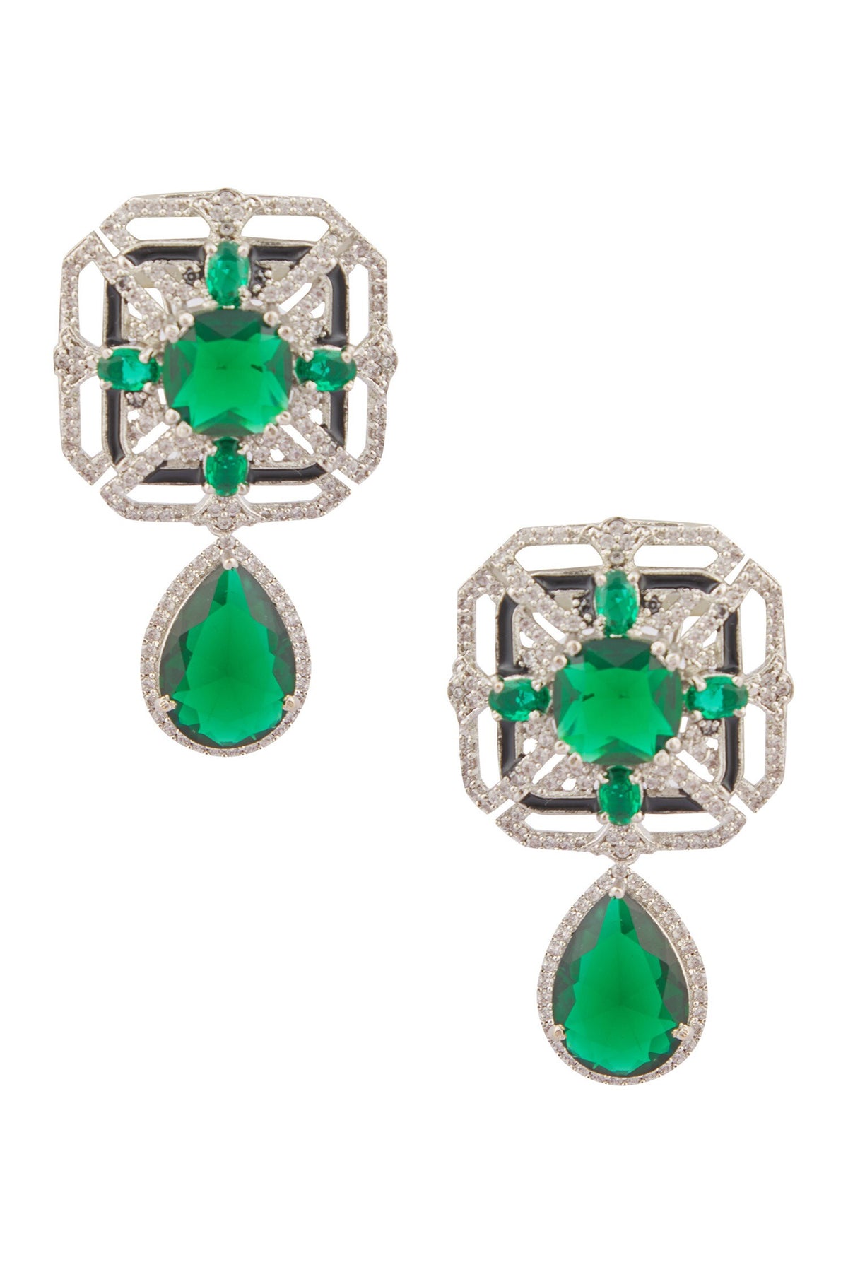 Zircon Embellished Pendant Necklace Set