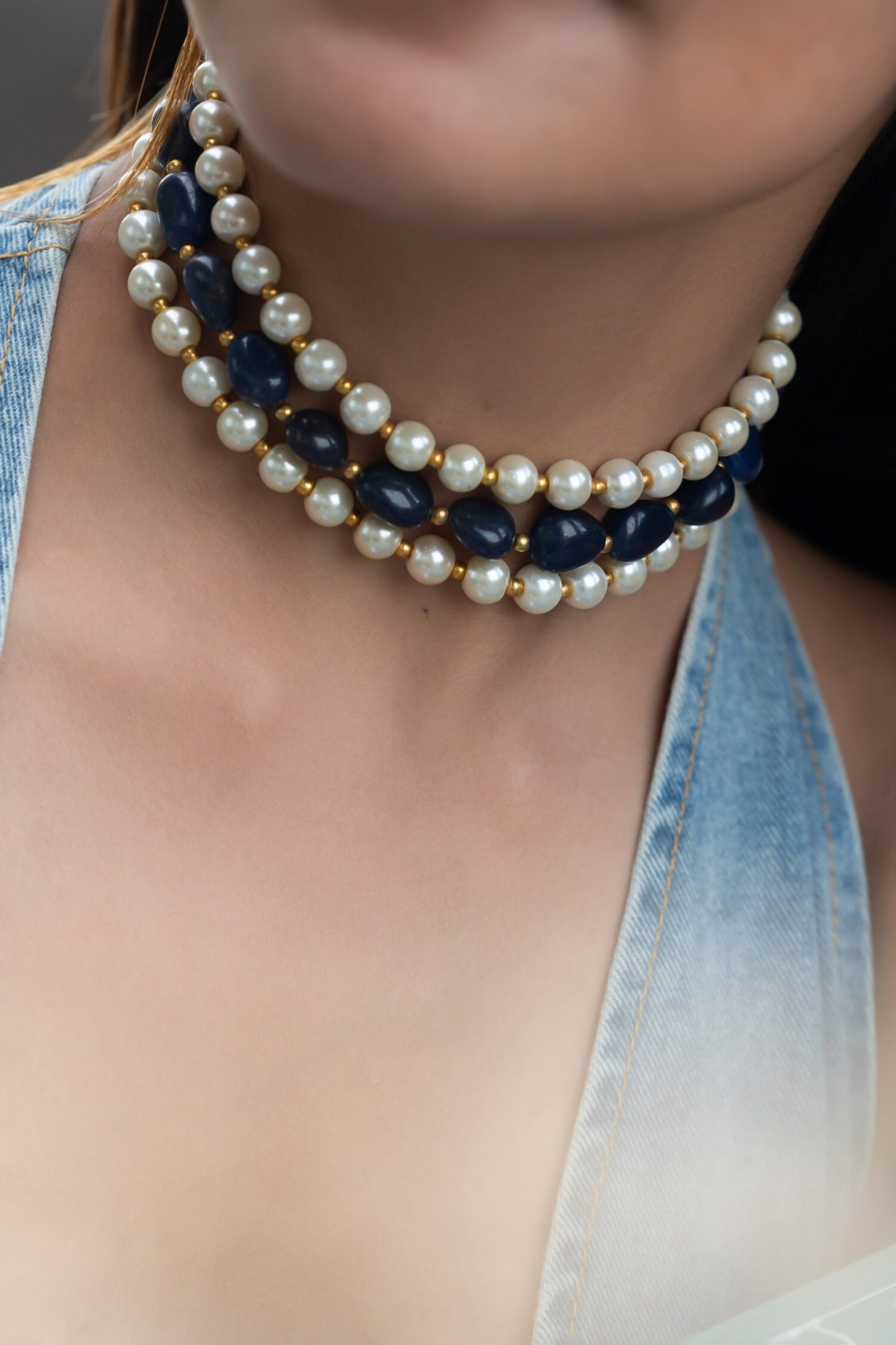 Natural Stone Pearl Choker