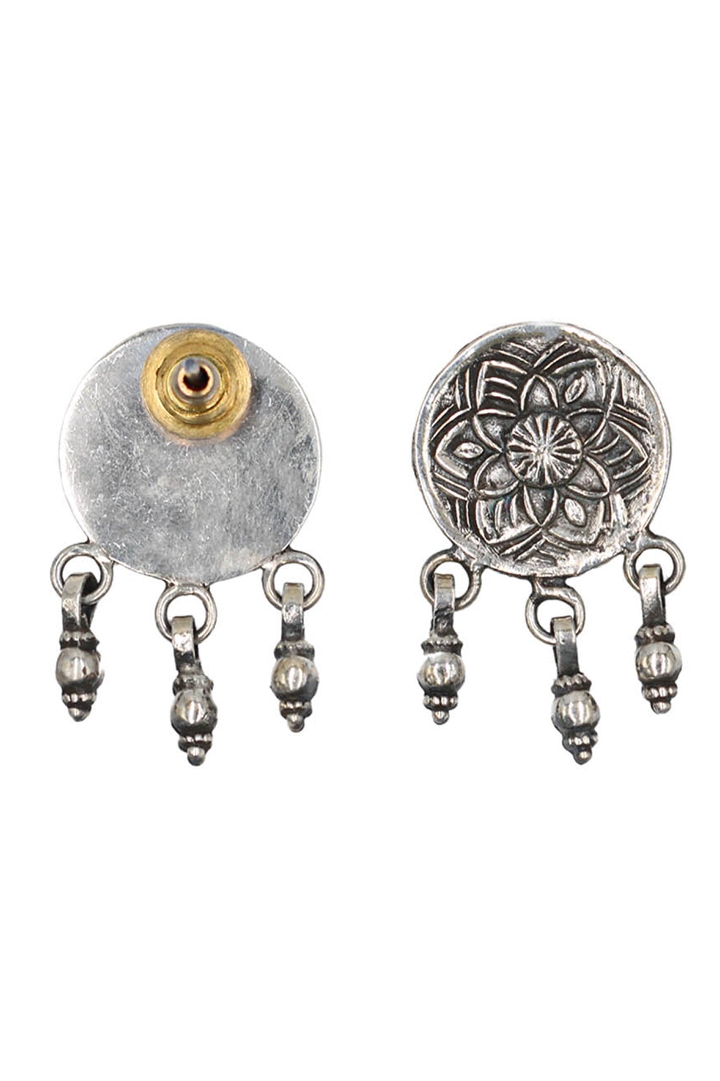 Floral Circular Pattern Dangler Earrings