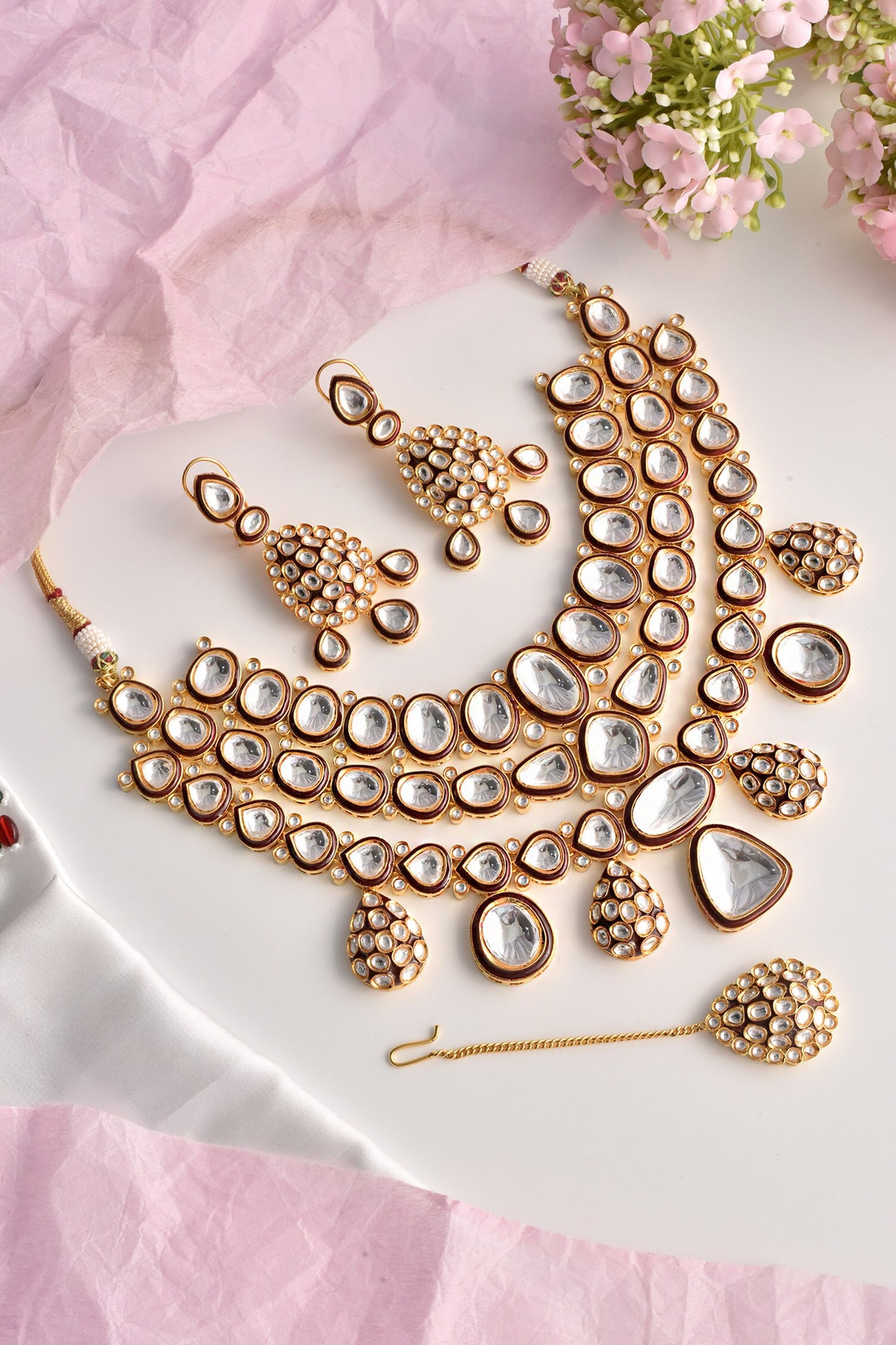 Polki Studded Layered Necklace Set