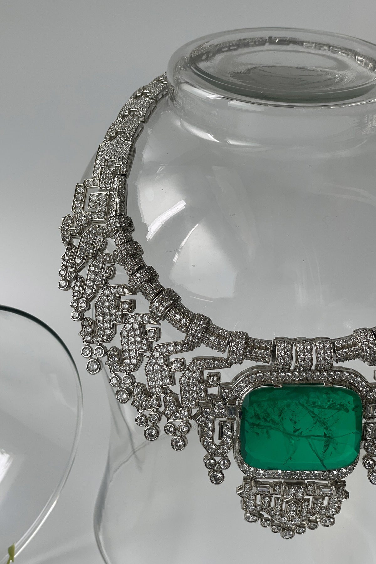 Geometric Cut Work Embellished Necklace Set