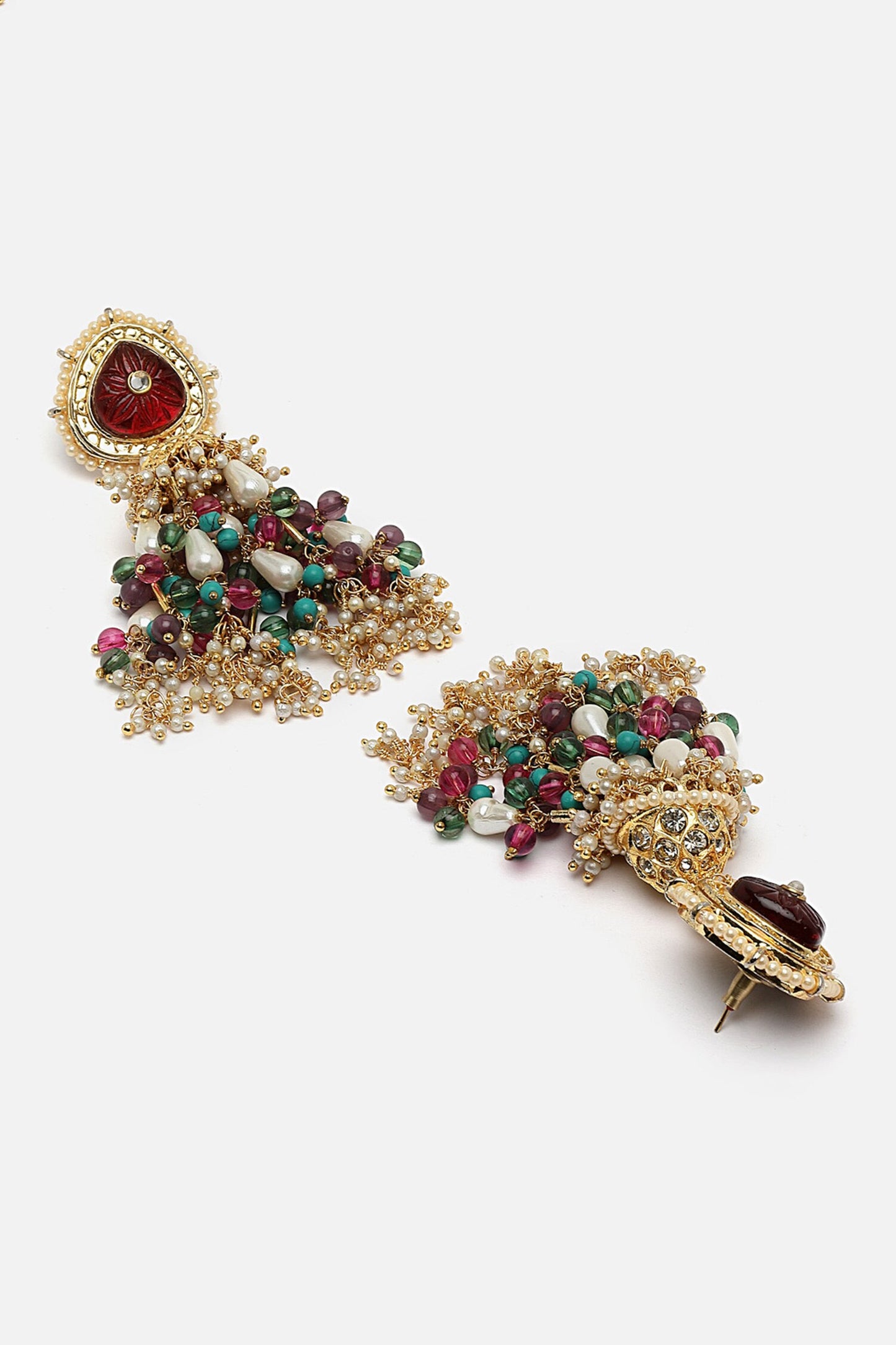 Natural Stone Embellished Jhumkas