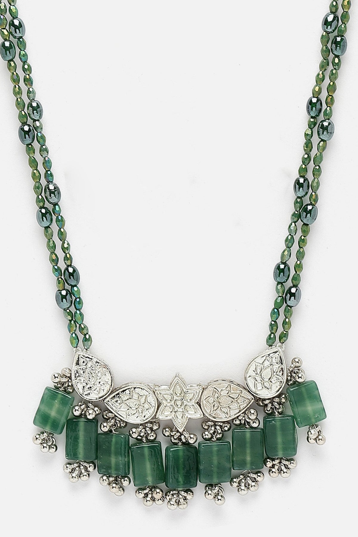 Stones & Pearls Embellished Necklace