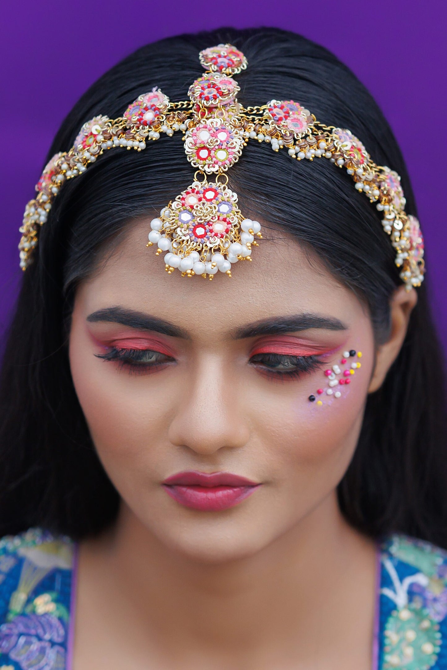 Sequin Embroidered Mathapatti