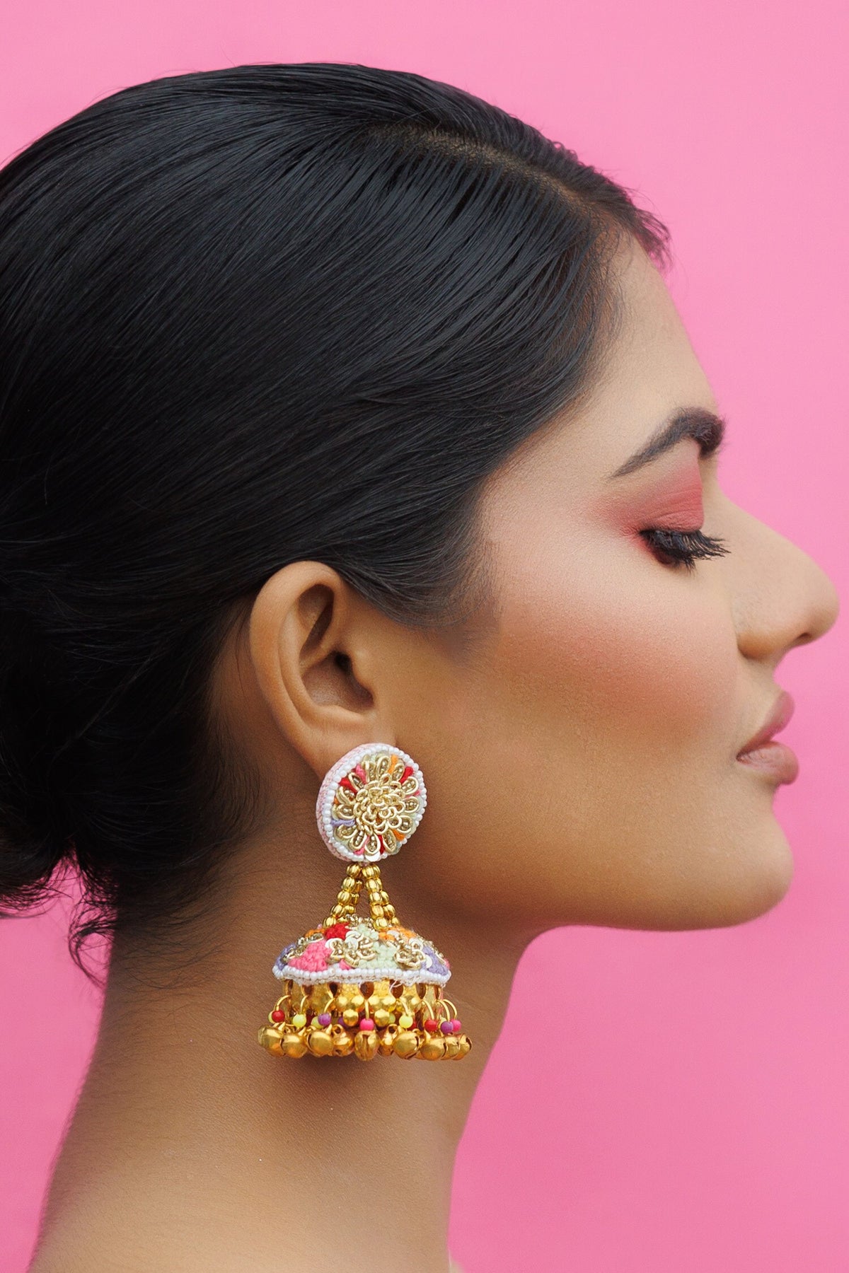 Lahiri Dabka Embroidered Jhumkas