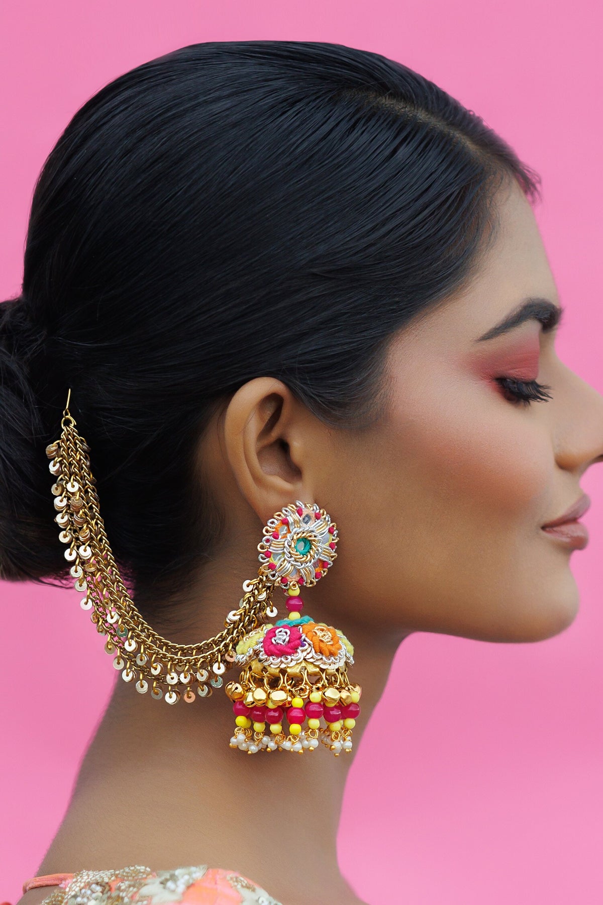 Rangila Hand Embroidered Jhumkas