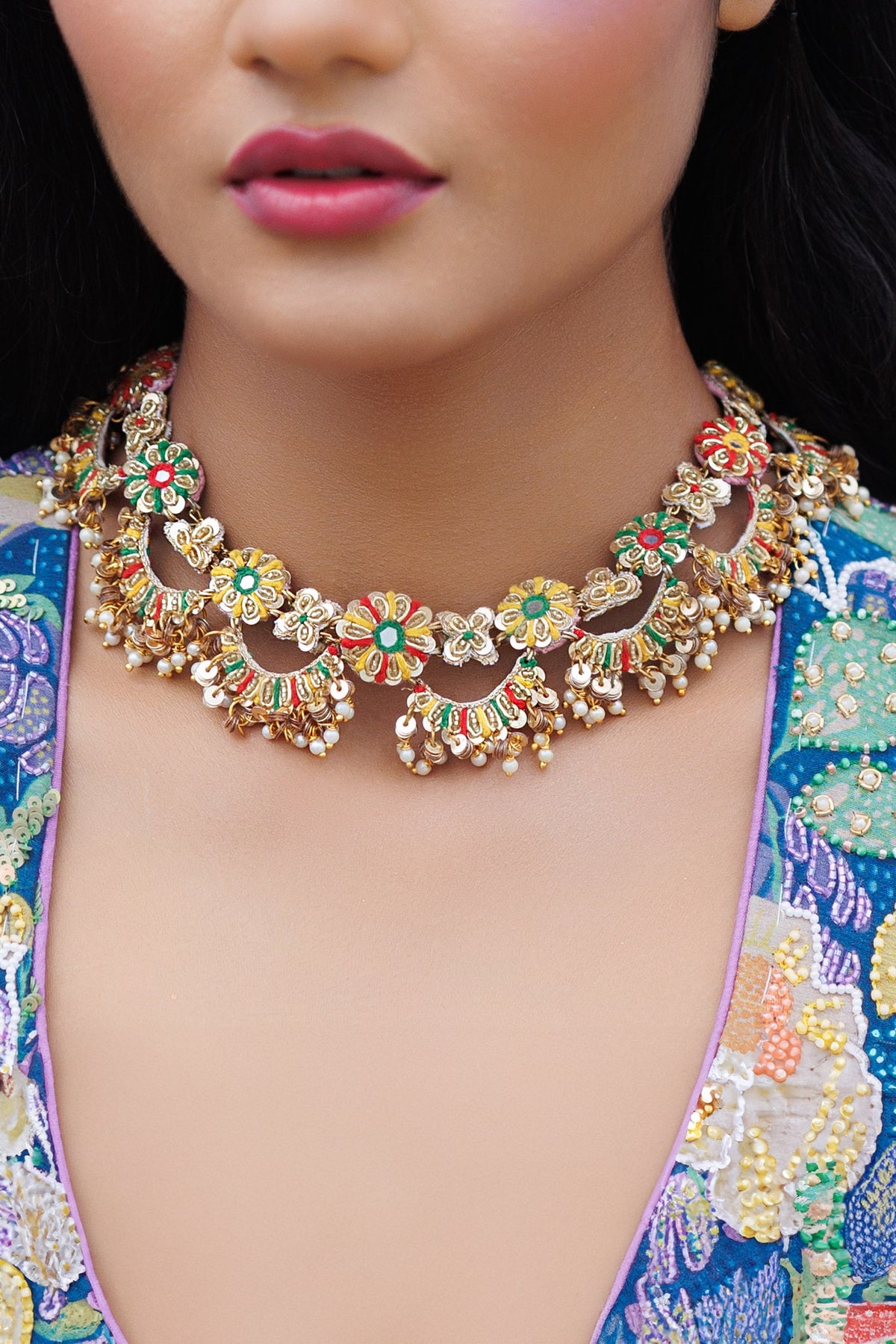 Chitraa Embroidered Choker Necklace