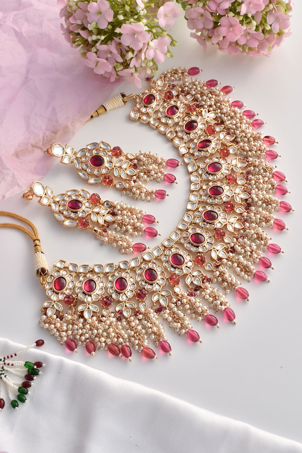 Victorian Polki Embellished Necklace Set