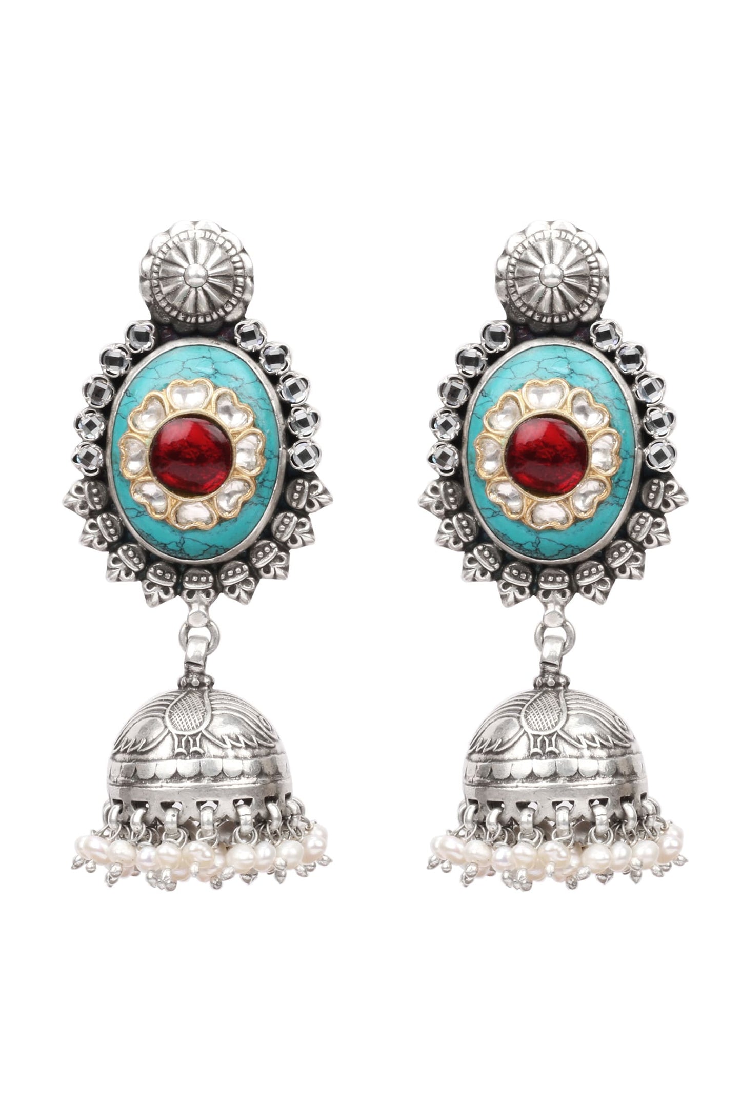 Nera Flower Carved Earrings