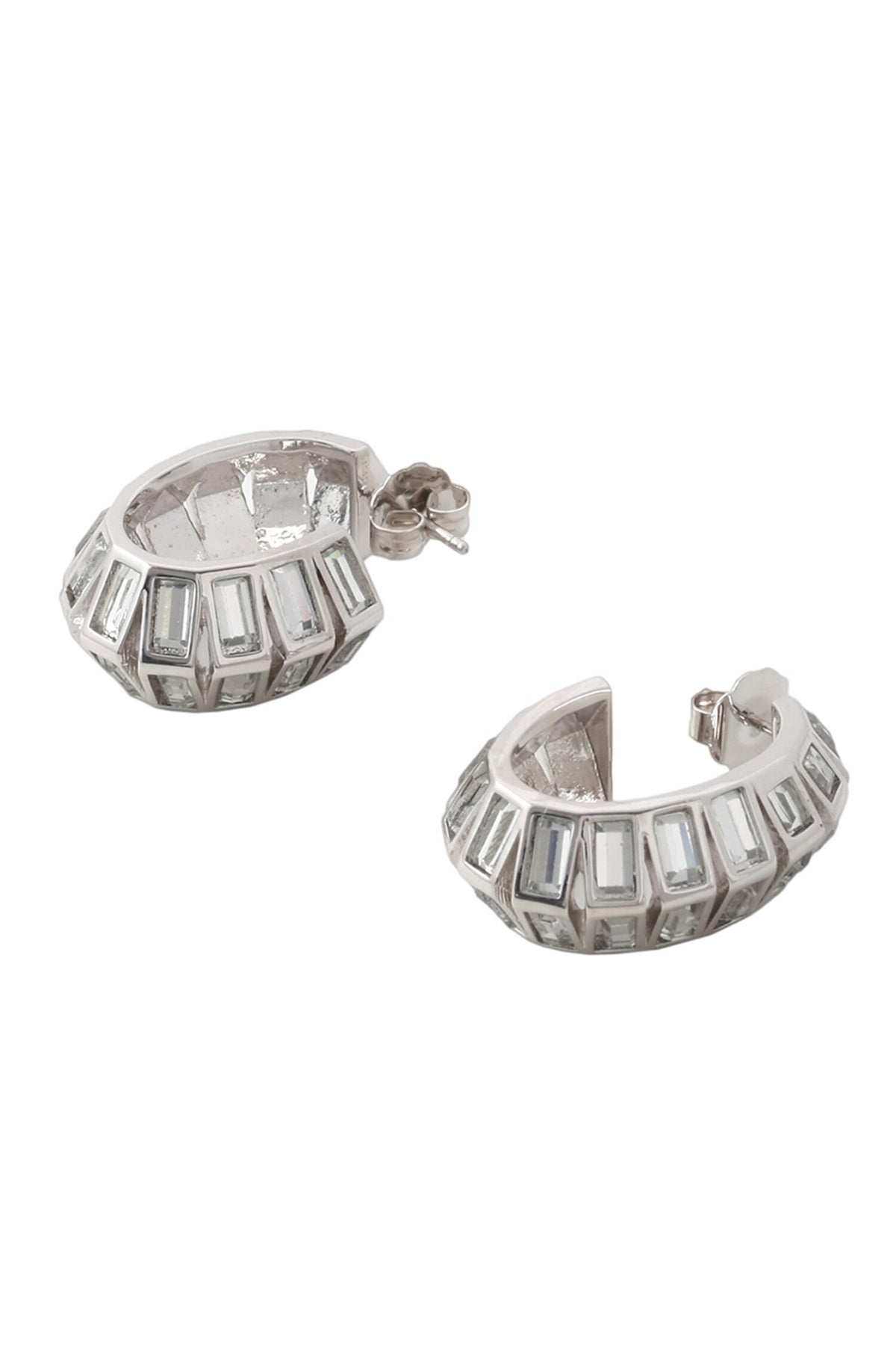 Disco Mirror Rib Hoop Earrings