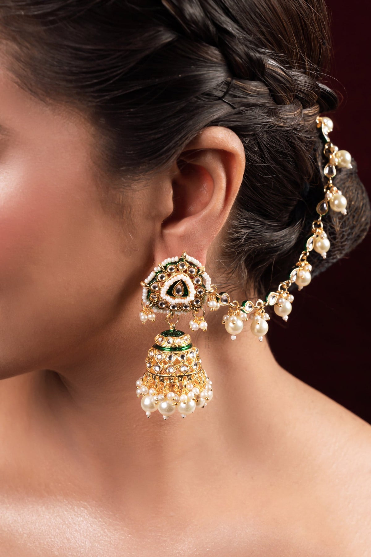 Aradhya Moissanite Polki Studded Earrings