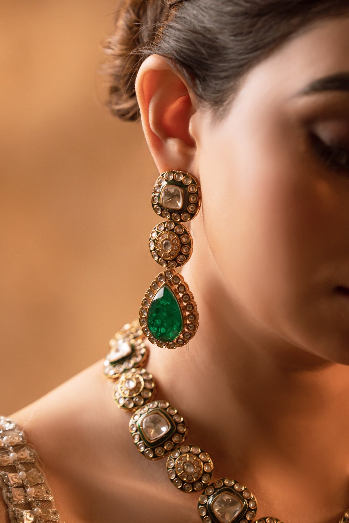Rajshree Polki Embellished Necklace Set