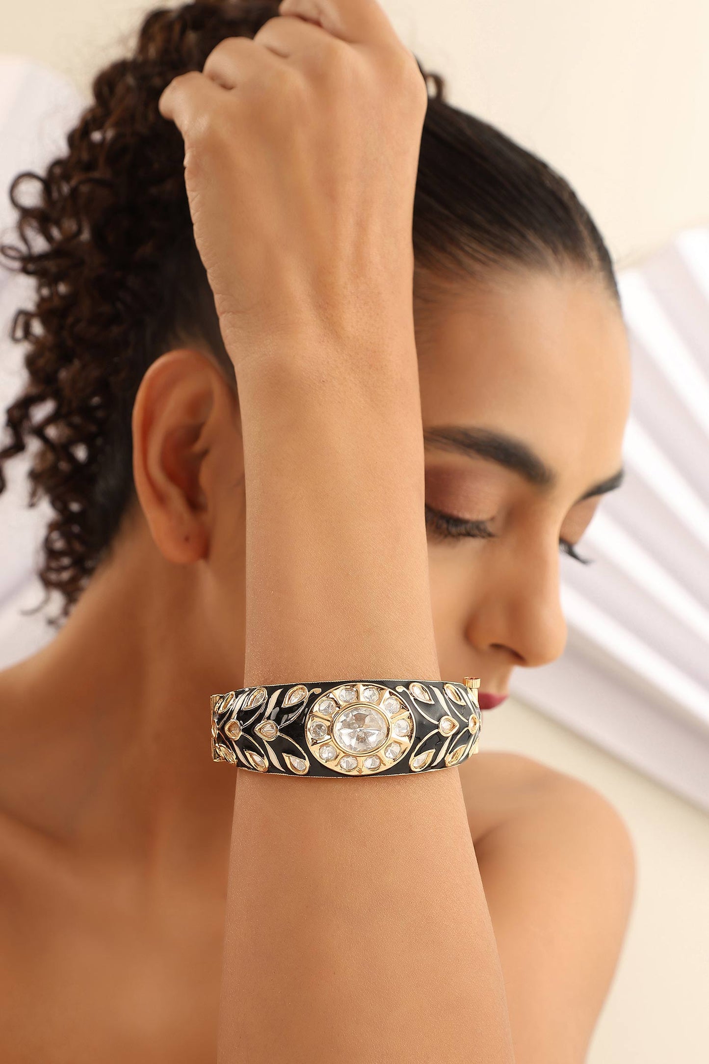 Floral Polki Embellished Bracelet