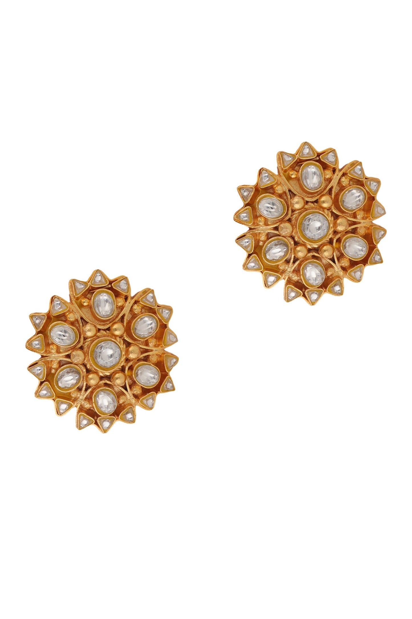 Floral Jadtar Stone Embellished Studs