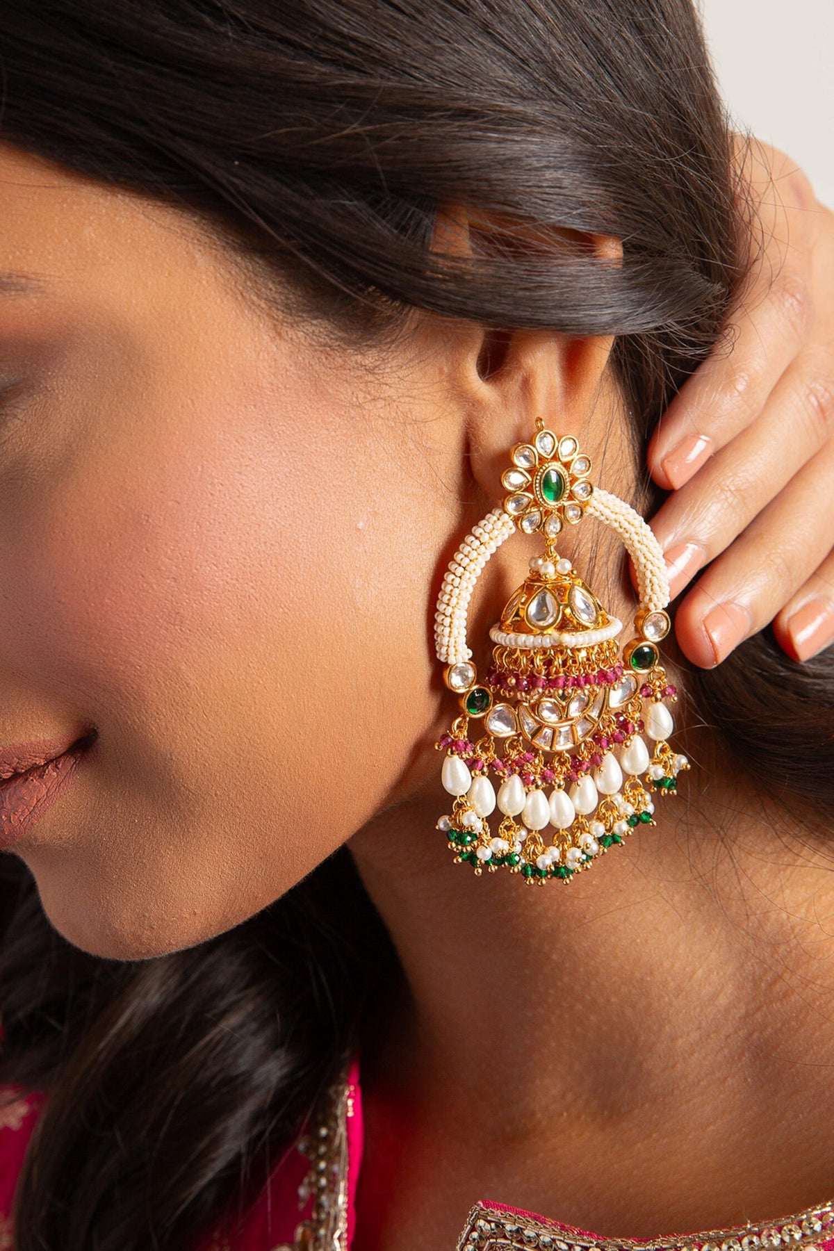 Svara Embellished Chandbali Earrings