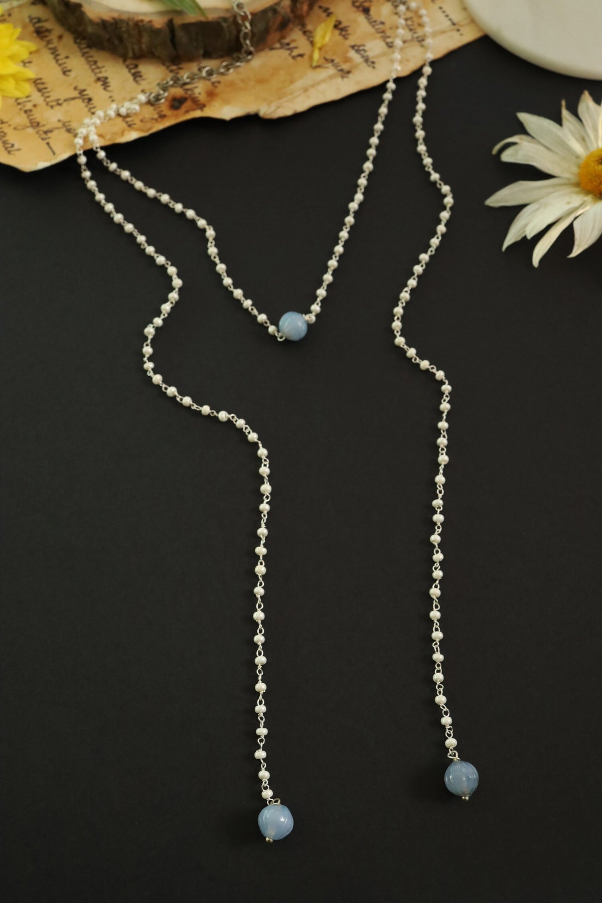 Pearl Embellished String Necklace