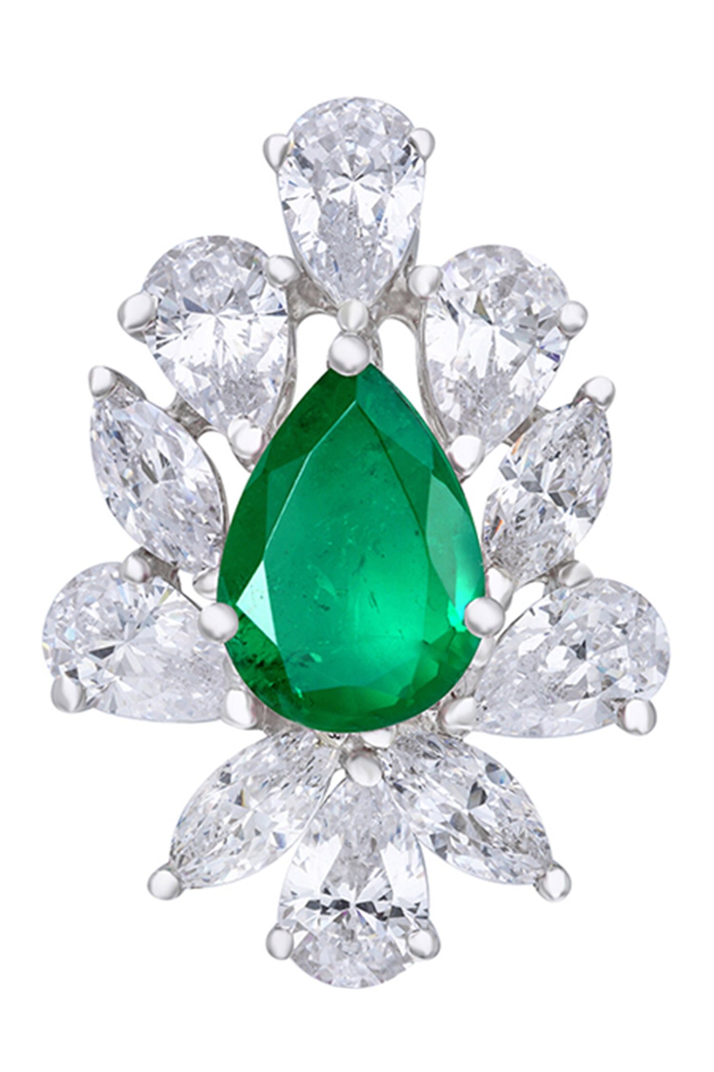 Emerald Embellished Stud Earrings