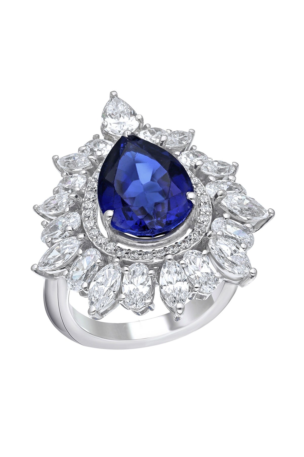 Sapphire Embellished Cocktail Ring