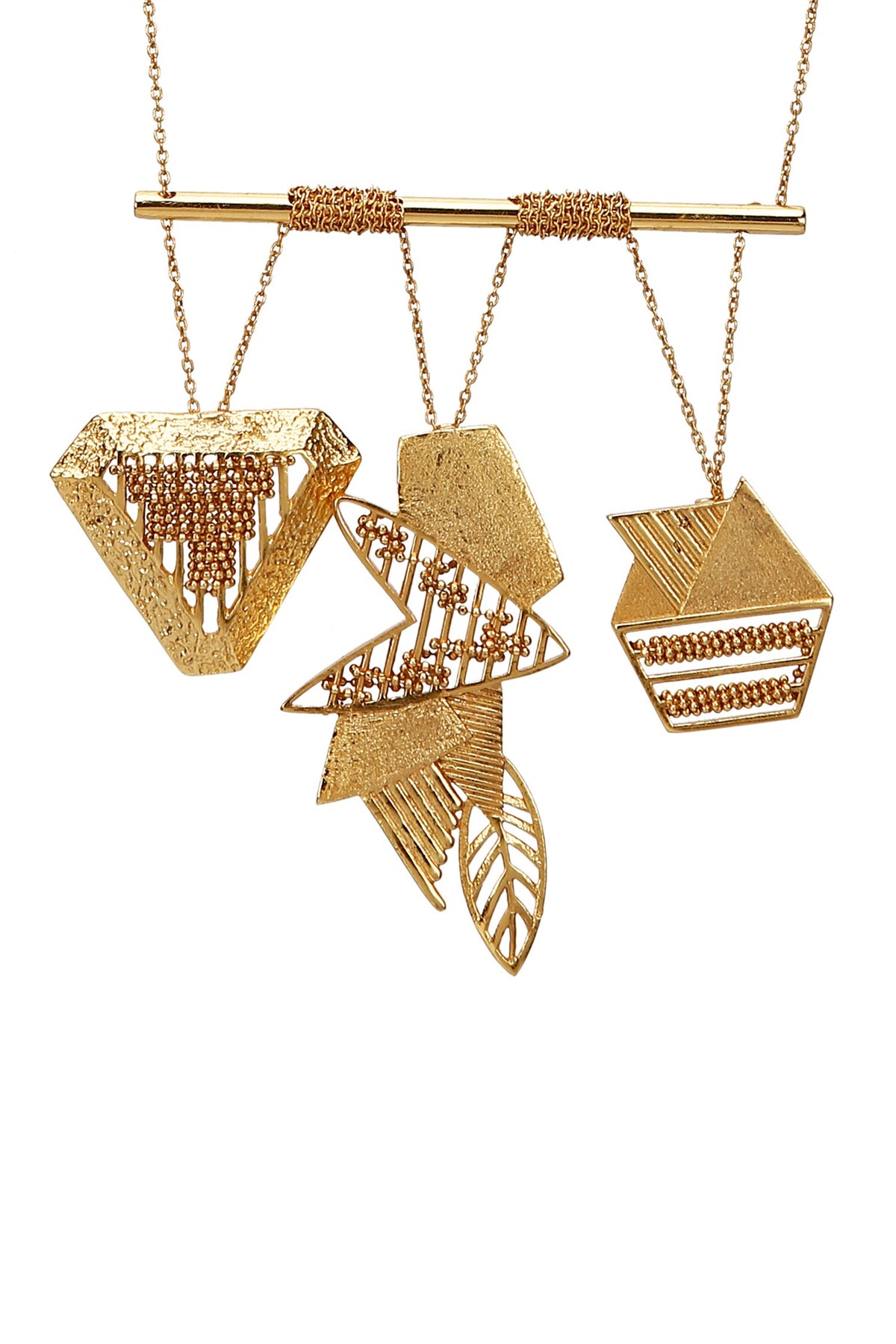 Geometric Helix Pendant Necklace