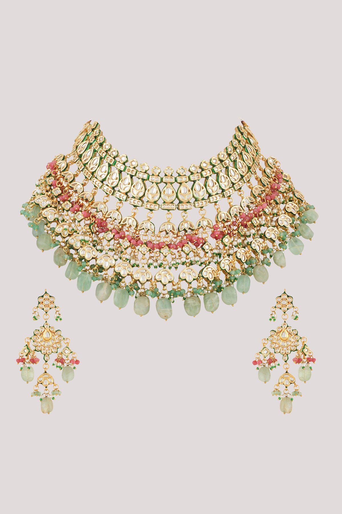 Phool Bahar Kundan & Polki Studded Maharani Jewellery Set