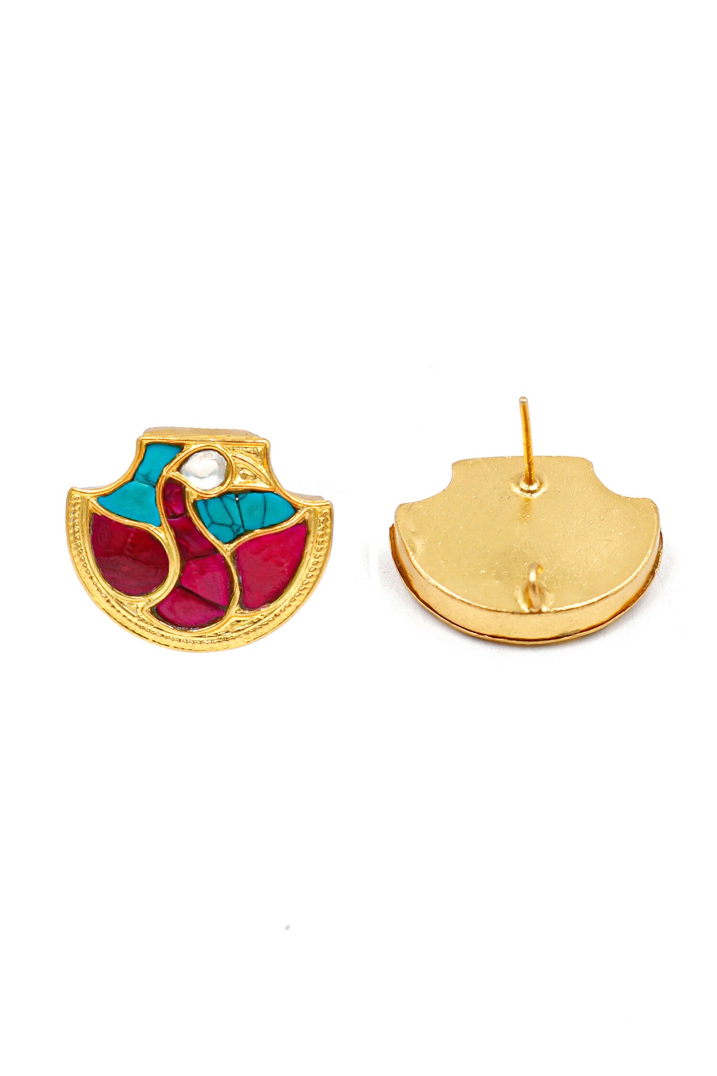 Abstract Kundan Embellished Studs