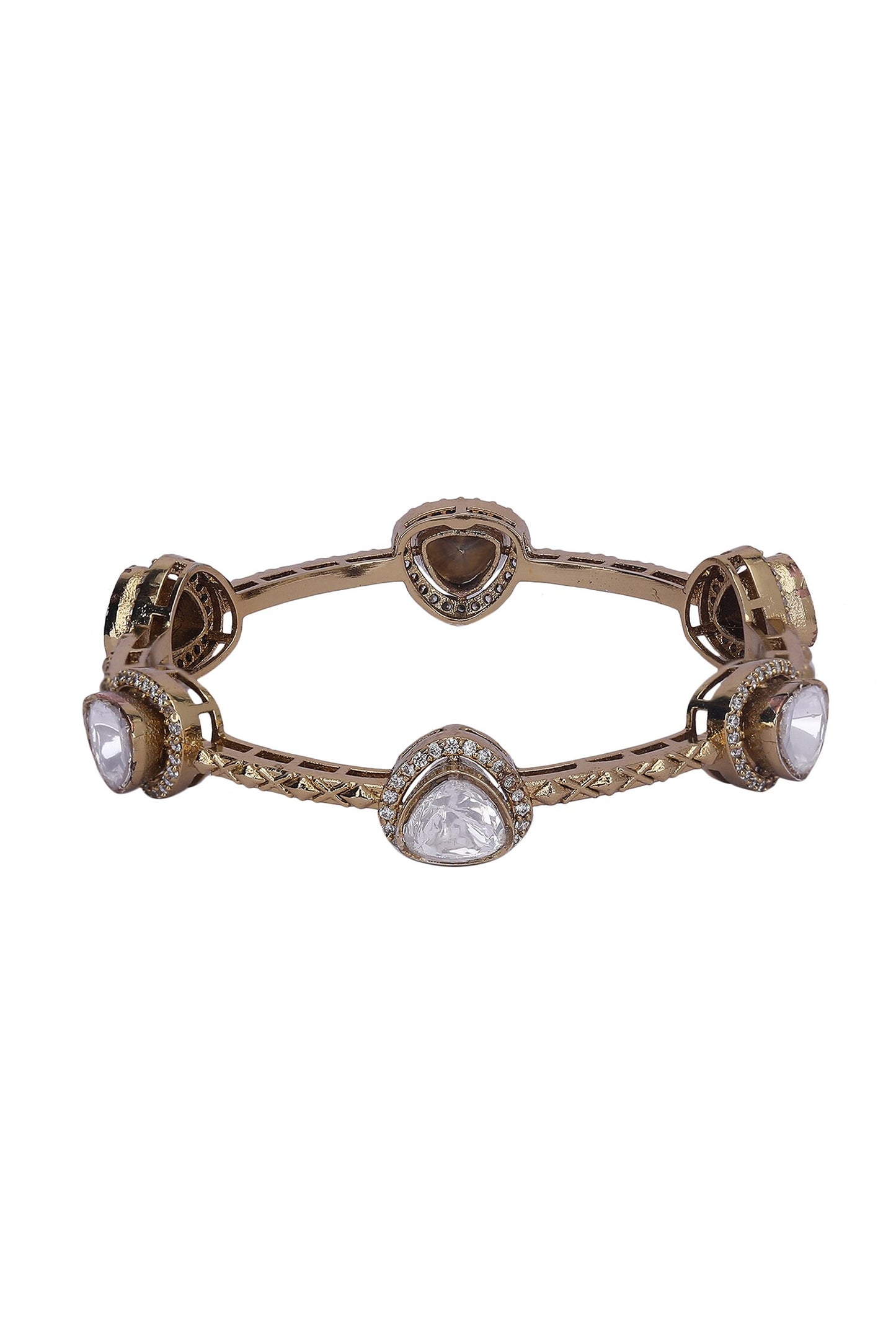 Kundan Embellished Bangle - Single Pc