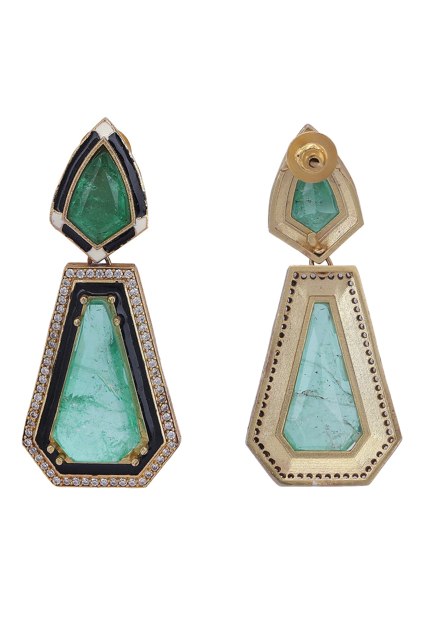 Tear Drop Carved Earrings