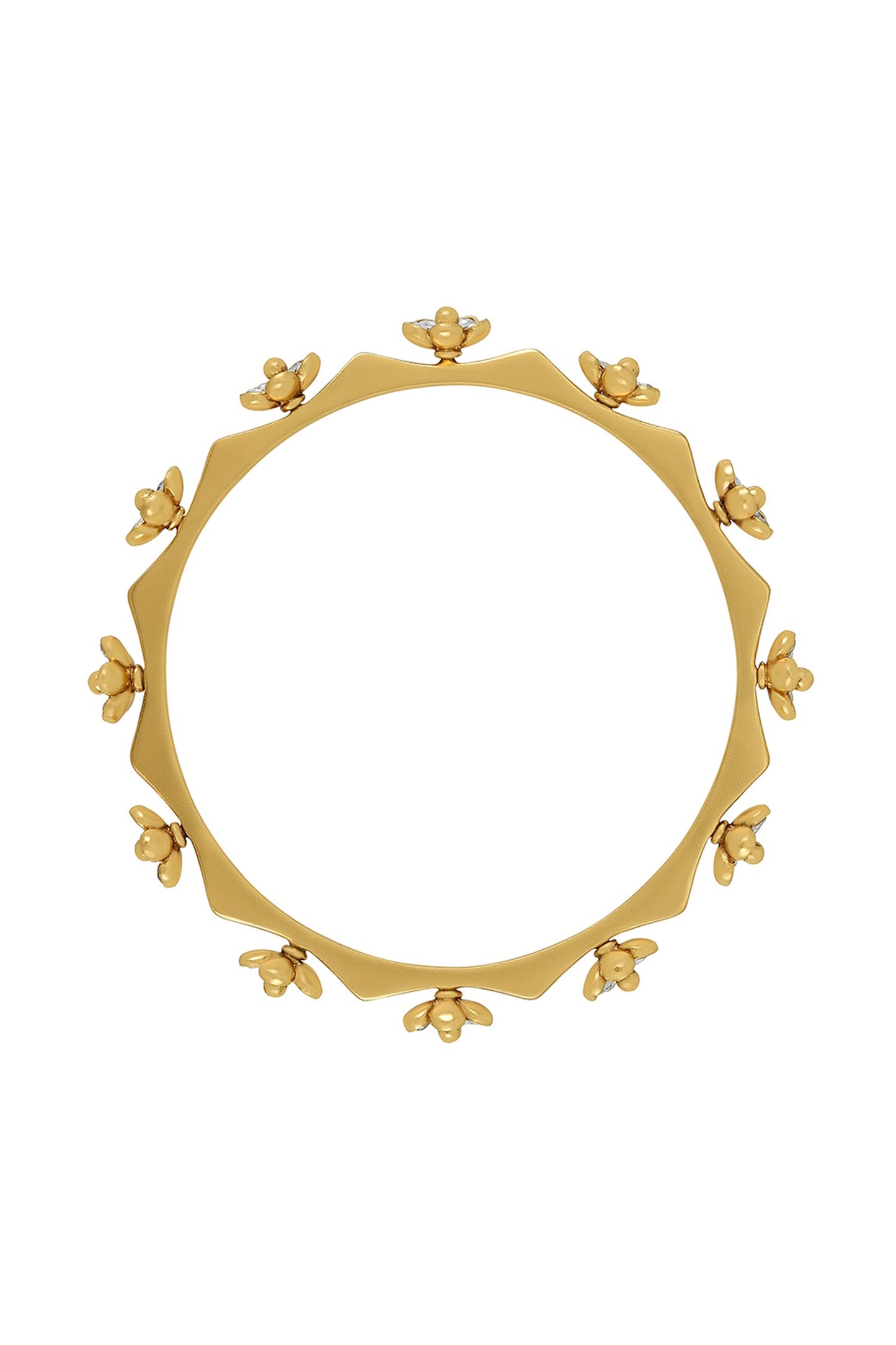 Cheshtha Stone Studded Floral Bangle- Single Pc