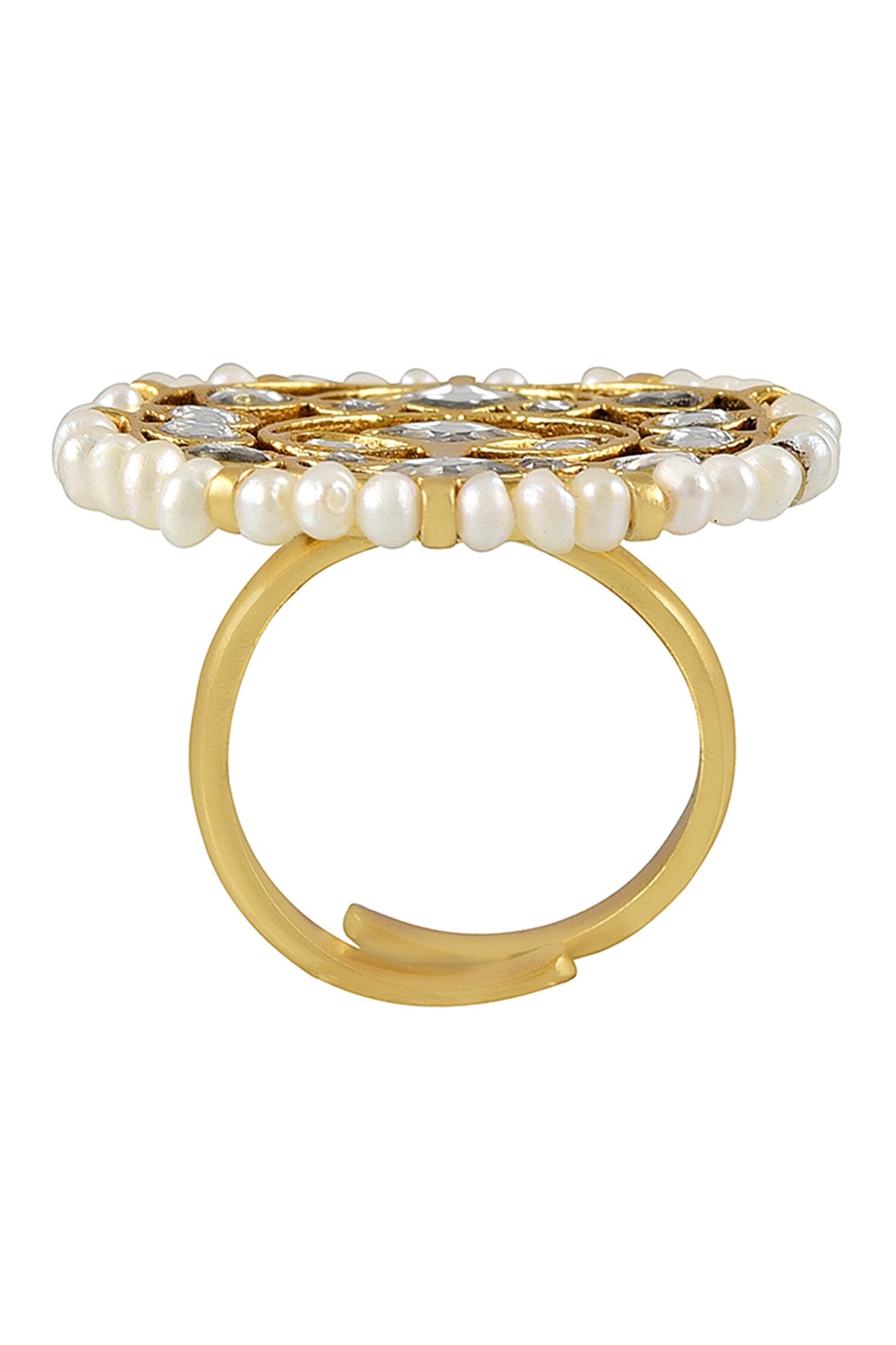 Malaya Stone Pearl Lined Ring