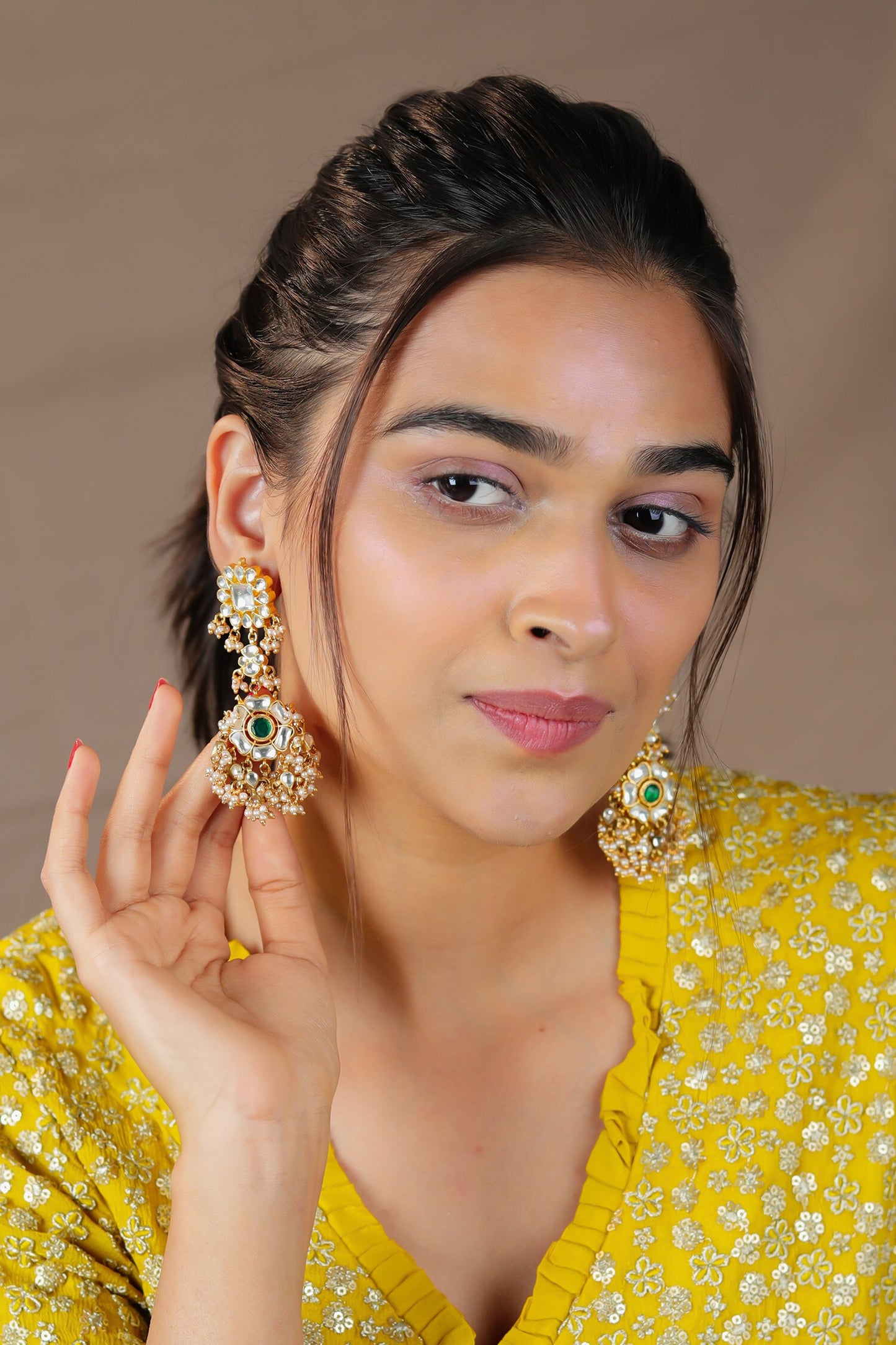 Kundan & Beads Embellished Choker Bridal Necklace Set